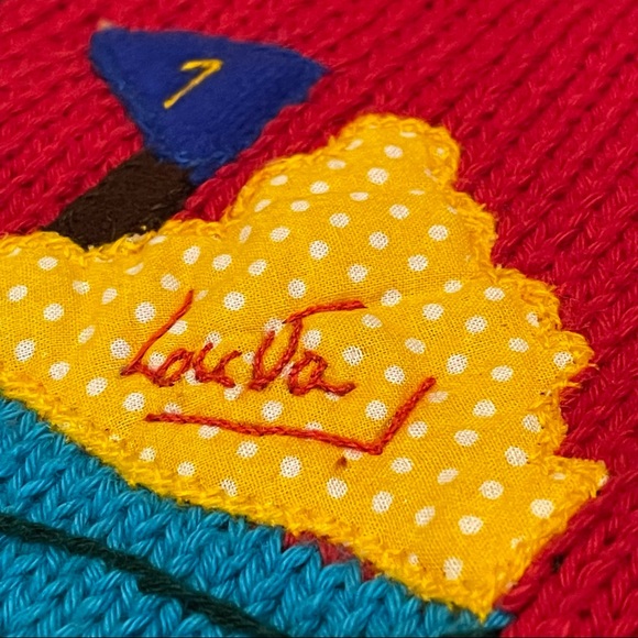 Andina hand made vintage 3D golf unique sweater - Picture 5 of 16